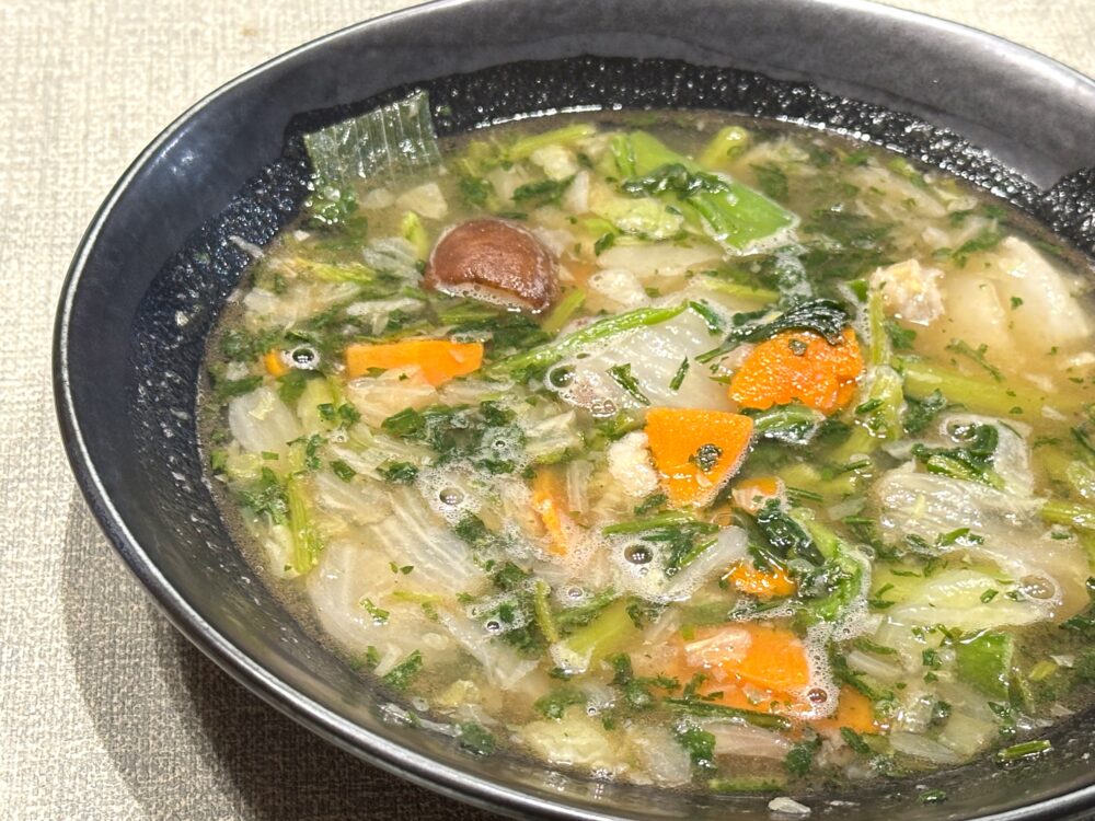 鱈と九条ねぎのあごだし鍋